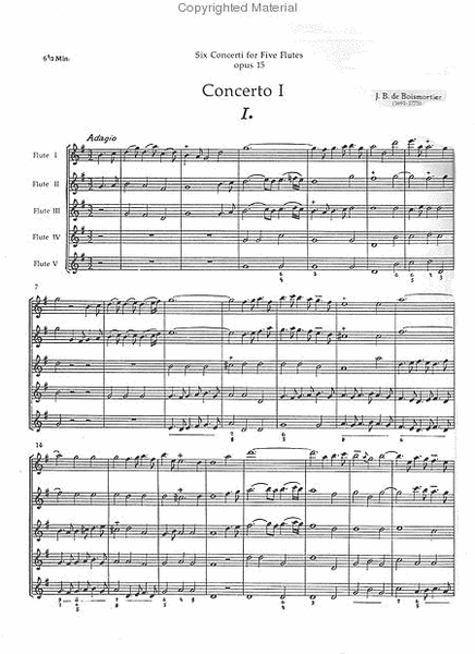 Six Concerti for Five Flutes (Score) image number null