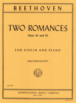 Book cover for Two Romances, Op. 40 & 50