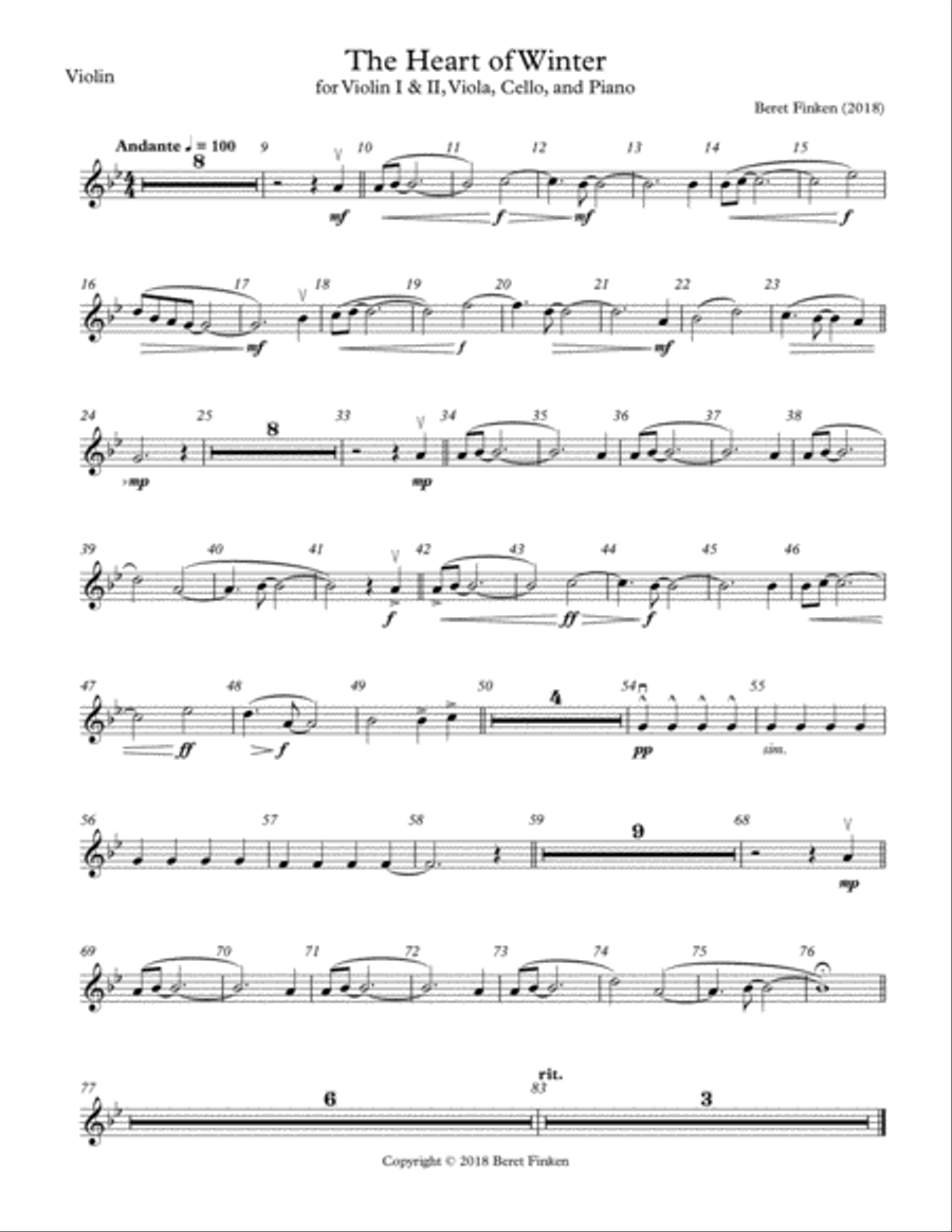 The Heart of Winter Piano Quintet scores gallery preview page 5