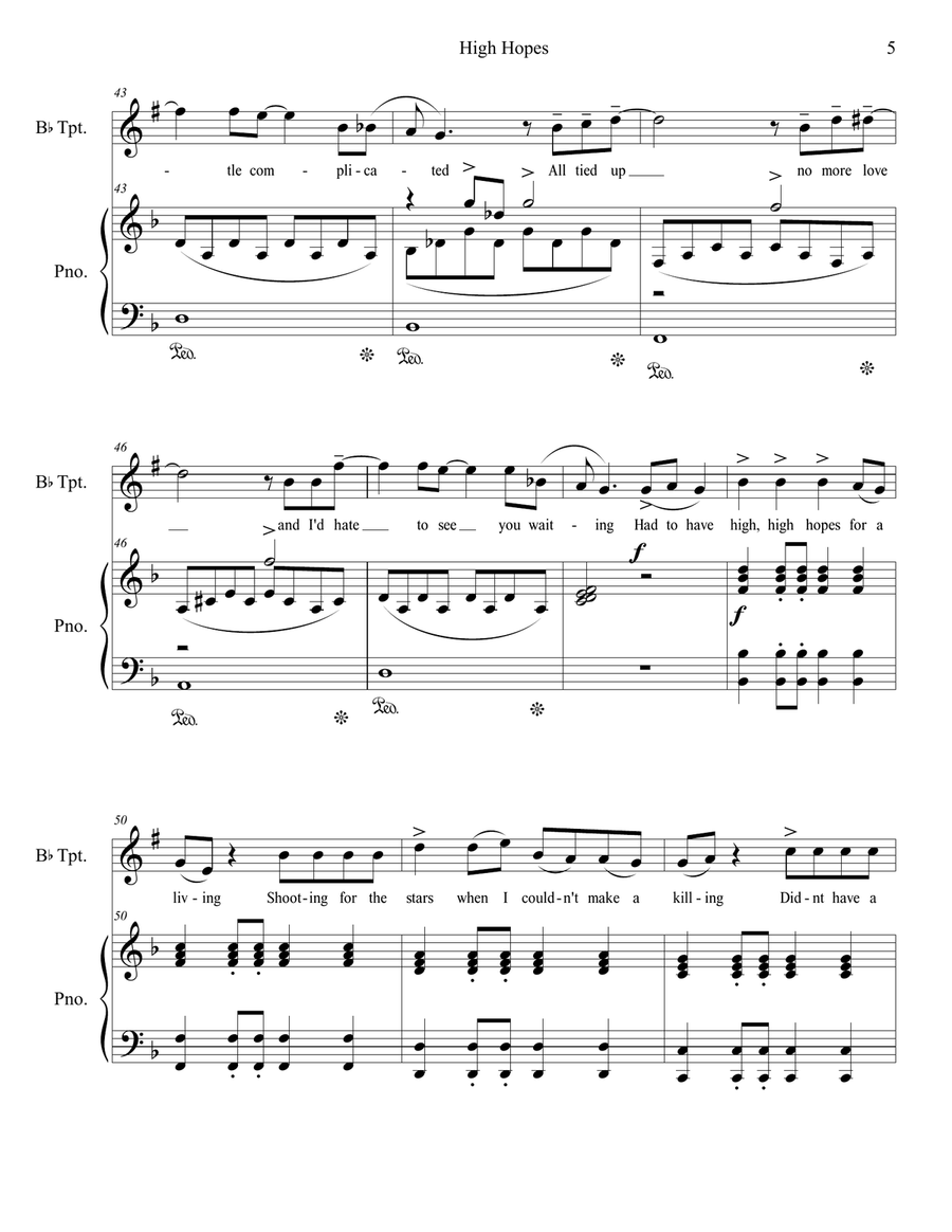 High Hopes Trumpet Solo scores gallery preview page 5