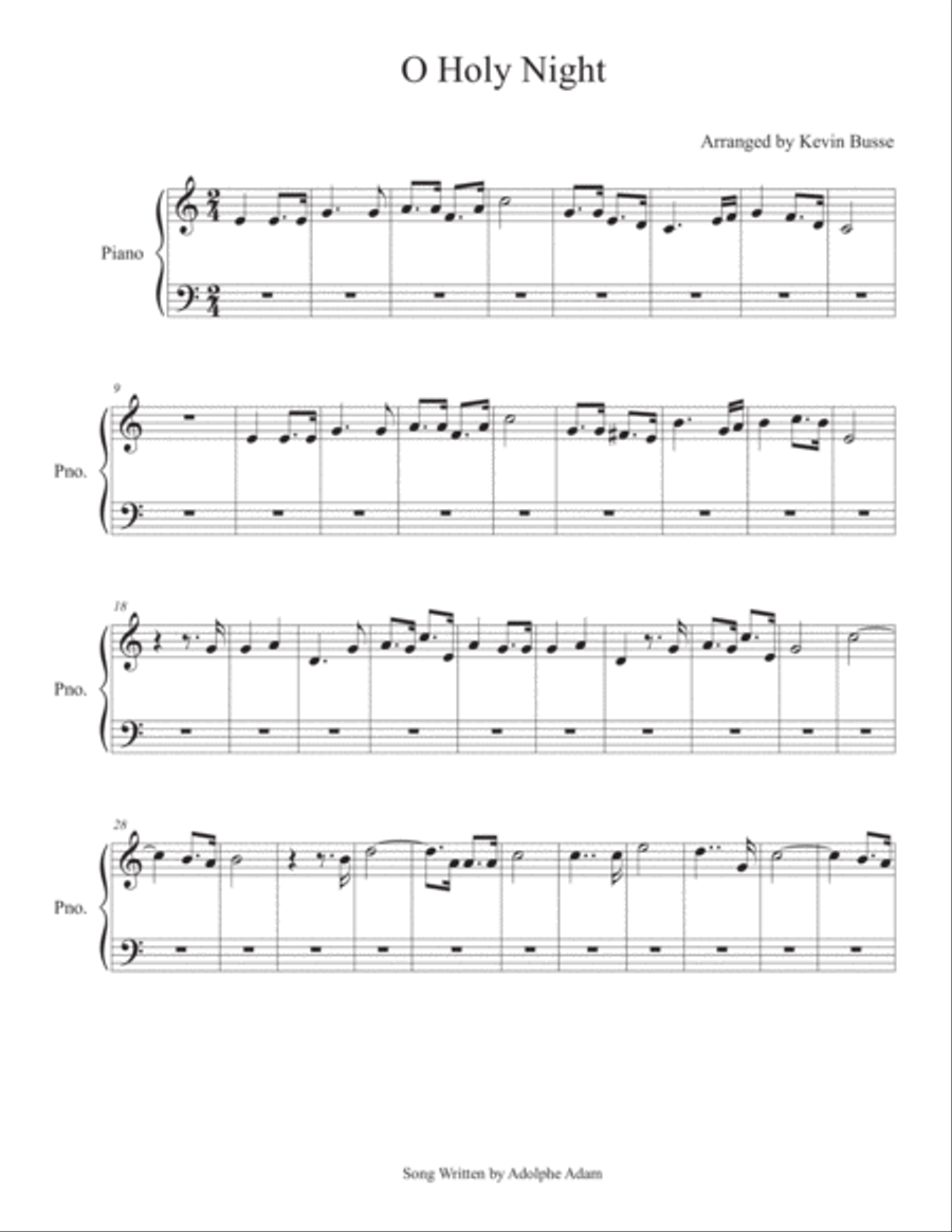 O Holy Night - Piano O Holy Night - Piano Easy Piano scores gallery preview page 1