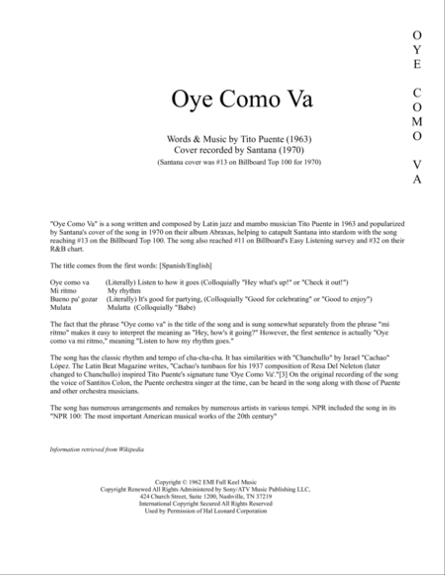Oye Como Va Jazz Ensemble scores gallery preview page 2