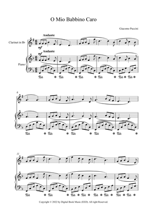 Book cover for O Mio Babbino Caro - Giacomo Puccini (Clarinet + Piano)