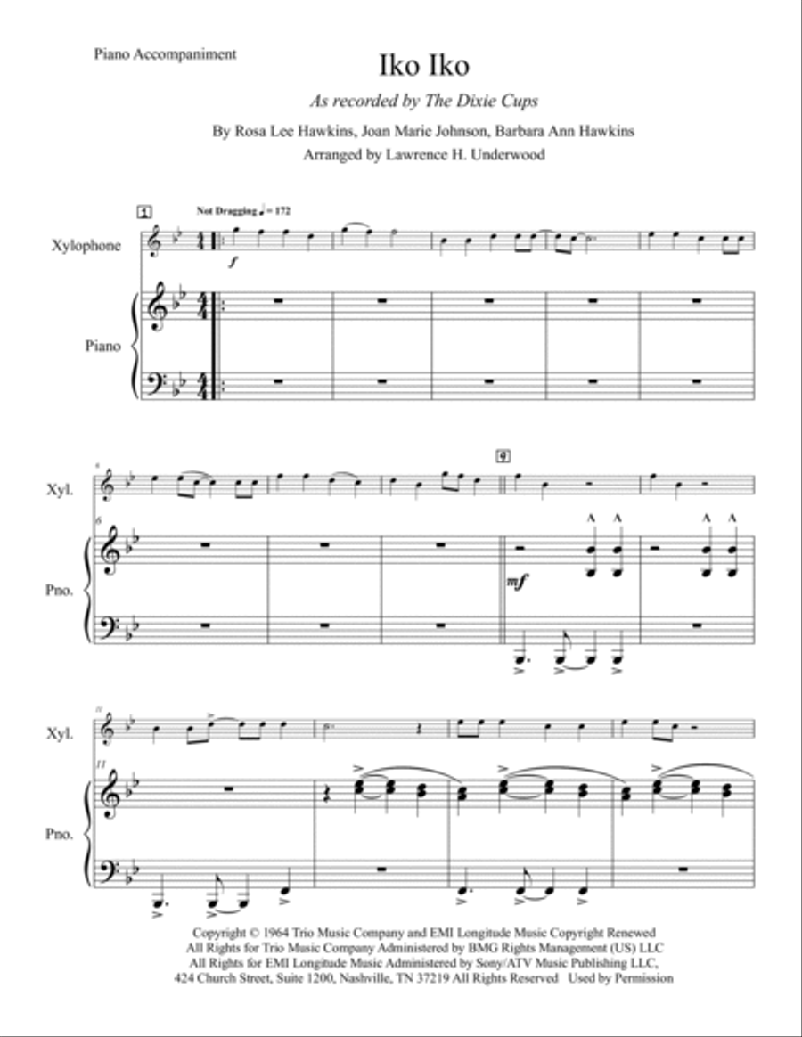 Iko Iko Piano scores gallery preview page 2