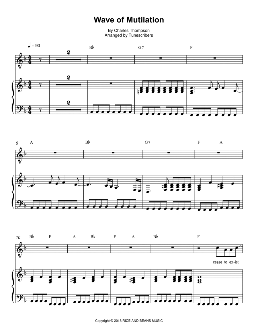 Wave of Mutilation Wave of Mutilation Voice scores gallery preview page 1
