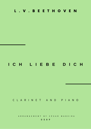 Ich Liebe Dich - Bb Clarinet and Piano (Full Score and Parts)