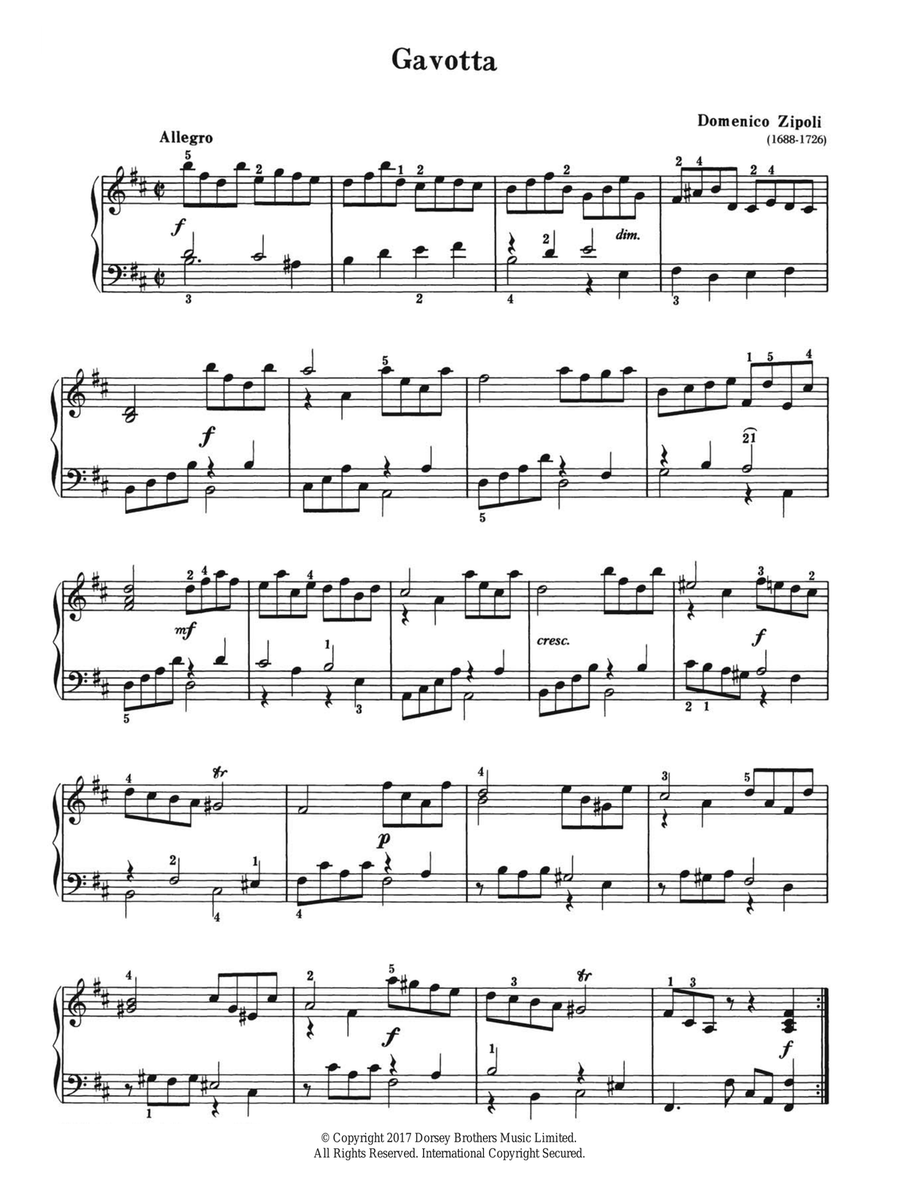 Gavotta Piano Solo scores gallery preview page 1