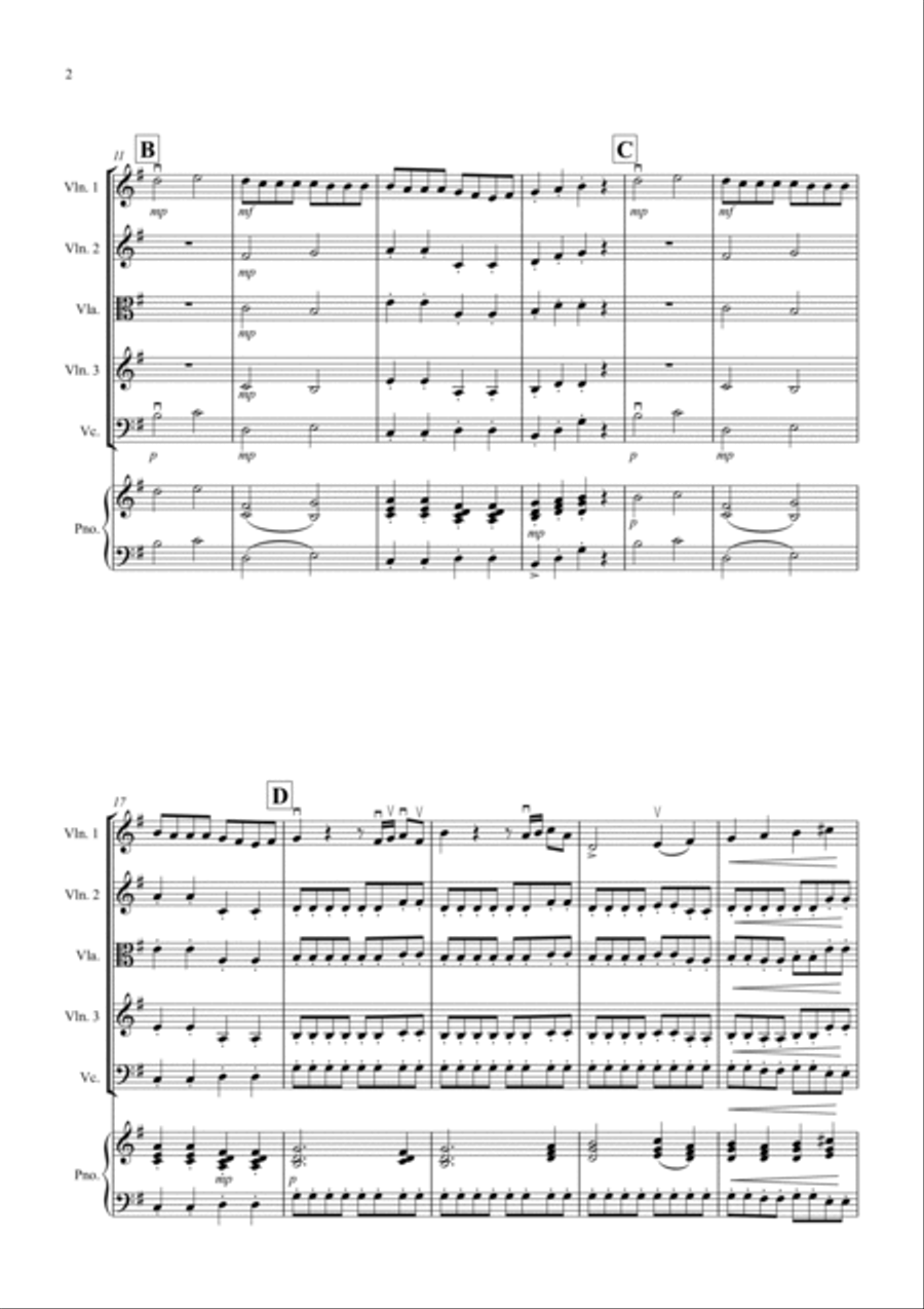 Eine Kleine Nachtmusik (1st movement) for String Quartet String Quartet scores gallery preview page 2