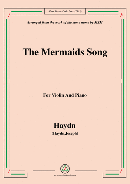Haydn-The Mermaids Song, for Violin and Piano image number null