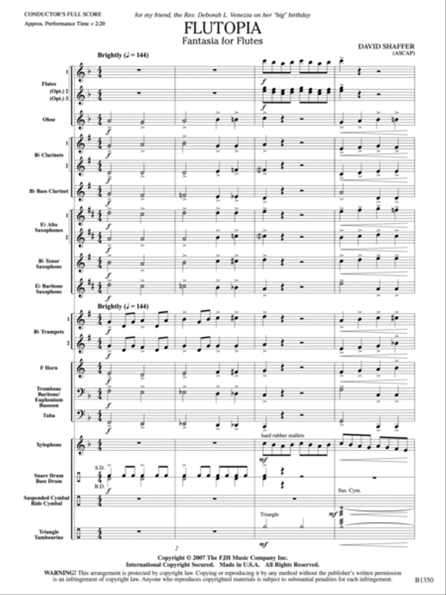 Flutopia (Fantasia for Flutes): Score Concert Band scores gallery preview page 3