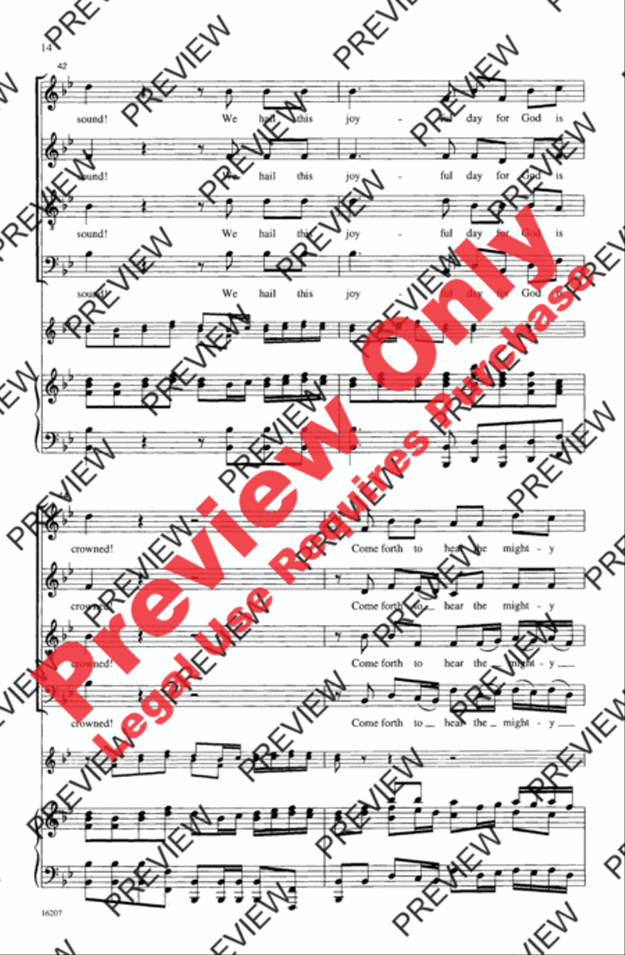Awake the Trumpet's Lofty Sound 4-Part scores gallery preview page 14