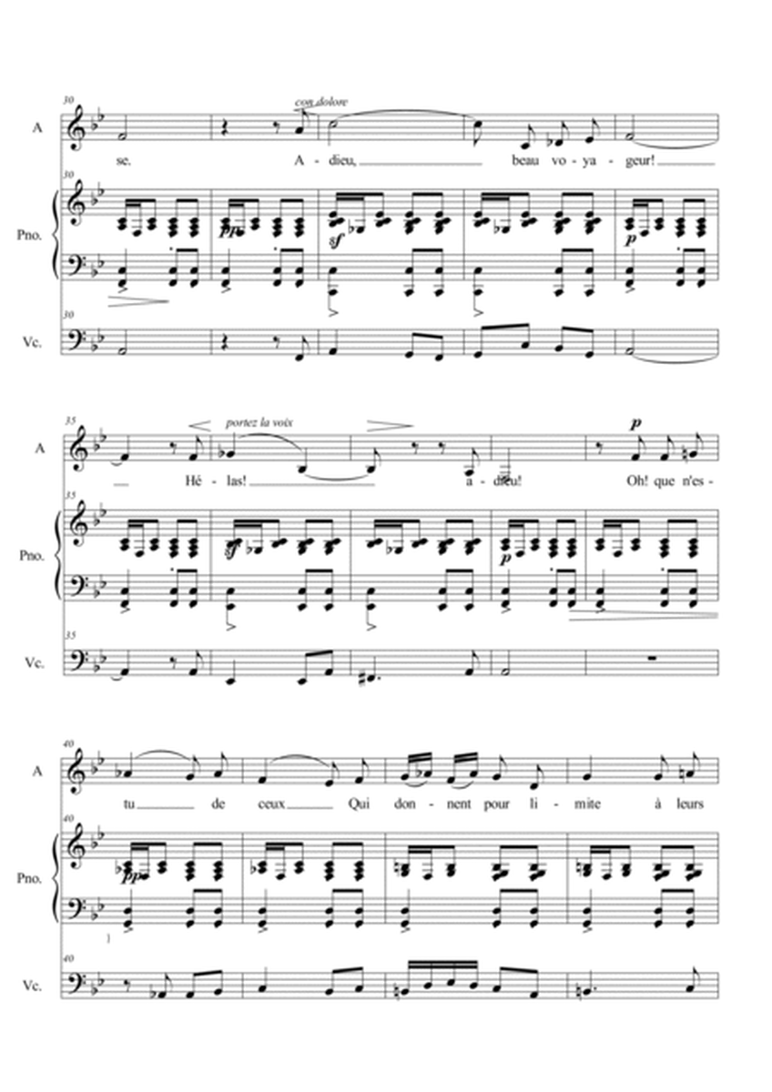 BIZET - Adieux de l'hôtesse arabe - Arr. for Alto/Bariton-Piano and (ad libitum) Cello image number null