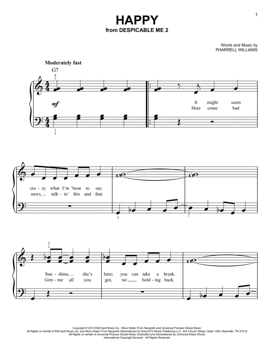 Happy Easy Piano scores gallery preview page 1
