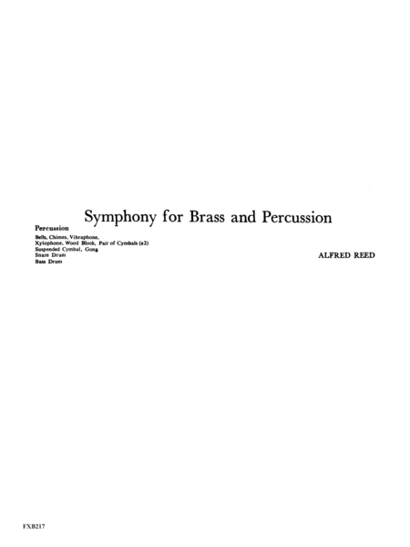 Symphony for Brass and Percussion: 1st Percussion