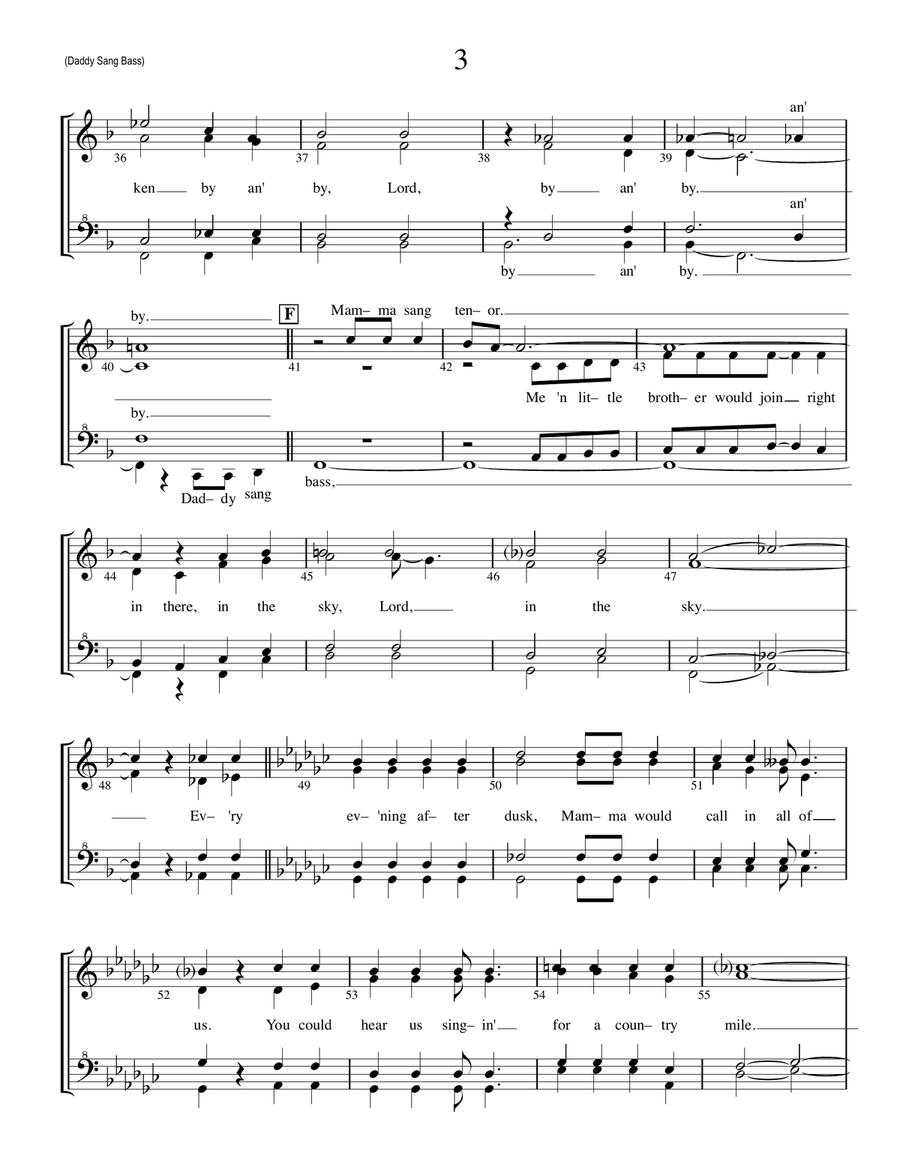 Daddy Sang Bass SSAA scores gallery preview page 3