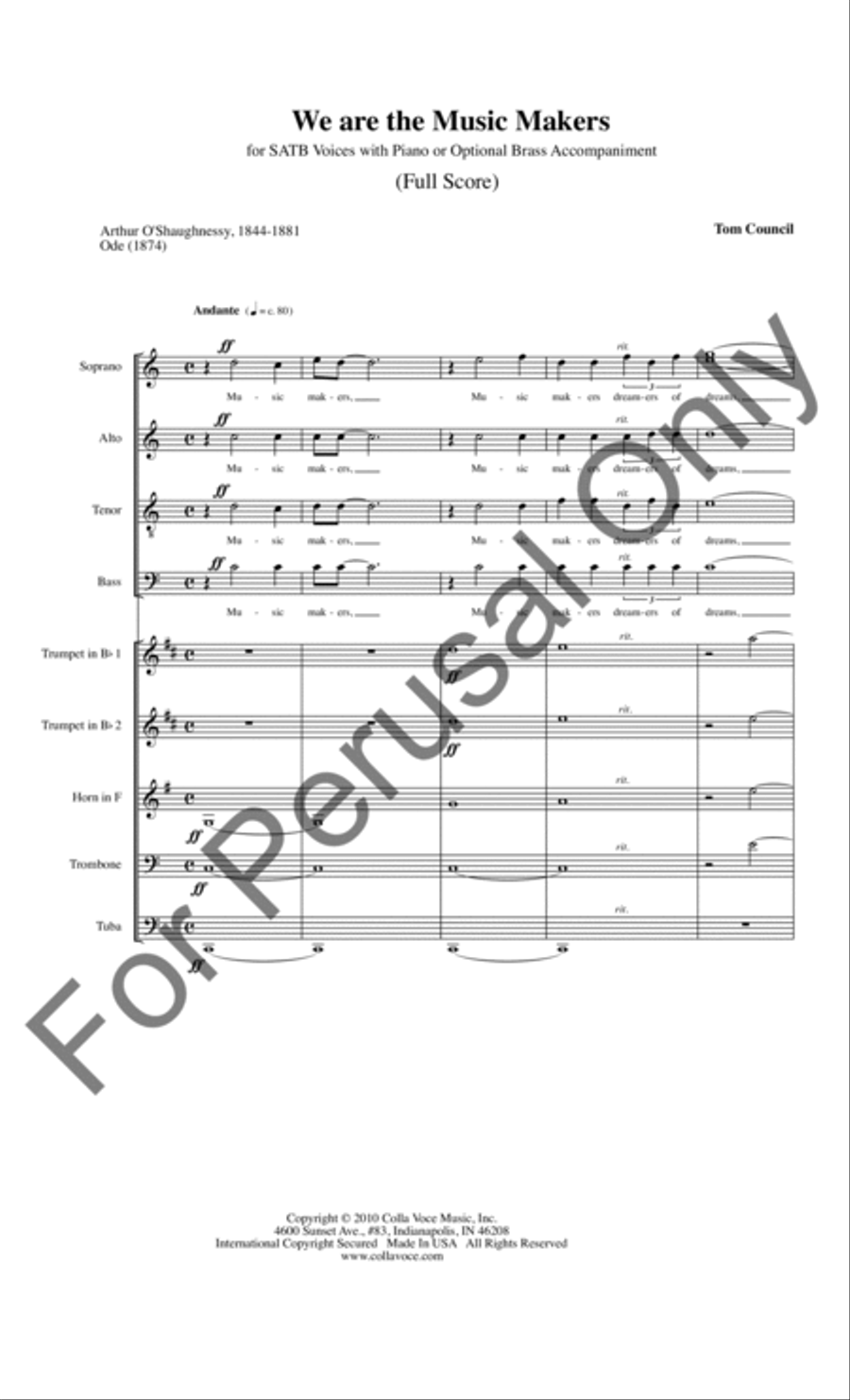We Are The Music Makers (Brass Quintet Score/Parts) Choir scores gallery preview page 2