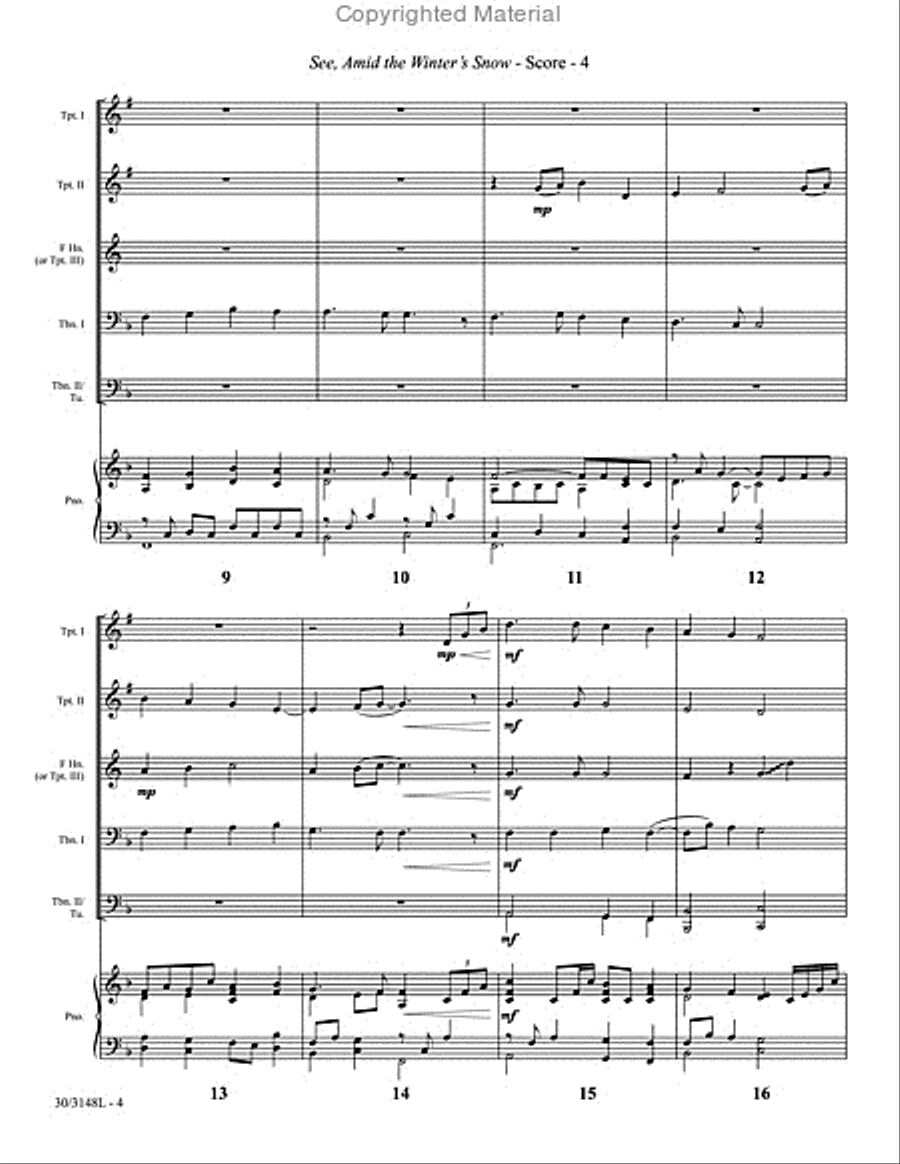 See, Amid the Winter's Snow Brass Ensemble scores gallery preview page 3