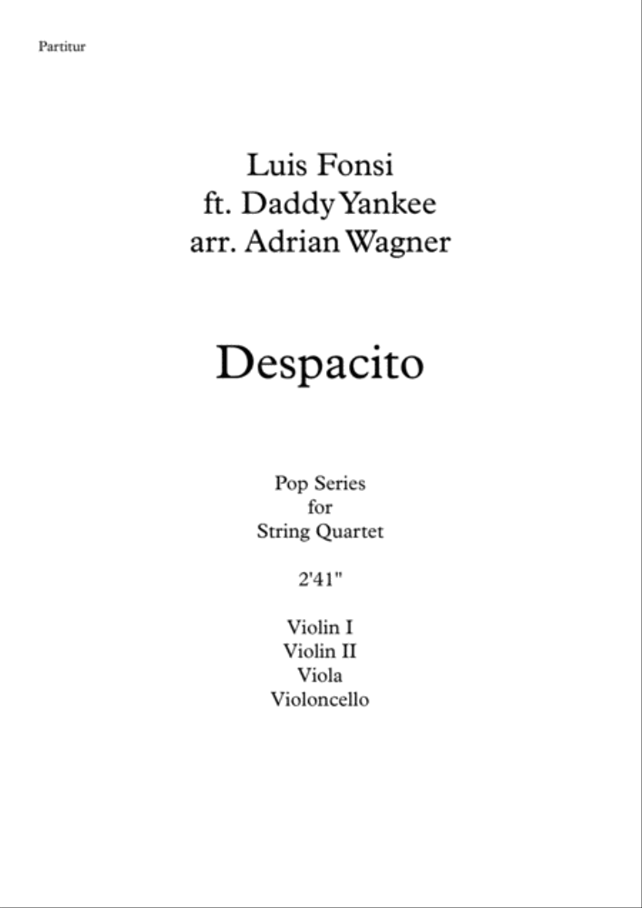 Despacito String Quartet scores gallery preview page 2