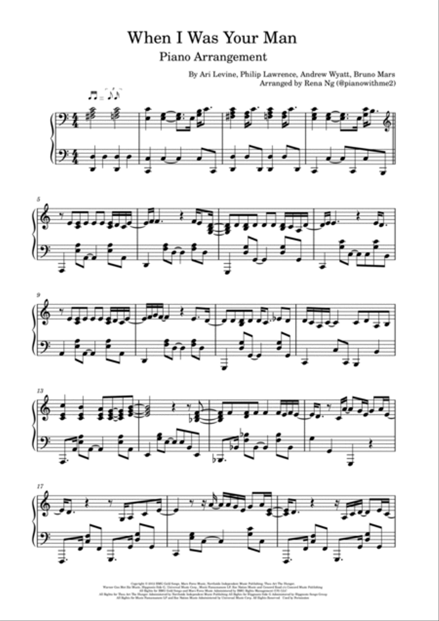 When I Was Your Man When I Was Your Man Piano Solo scores gallery preview page 2
