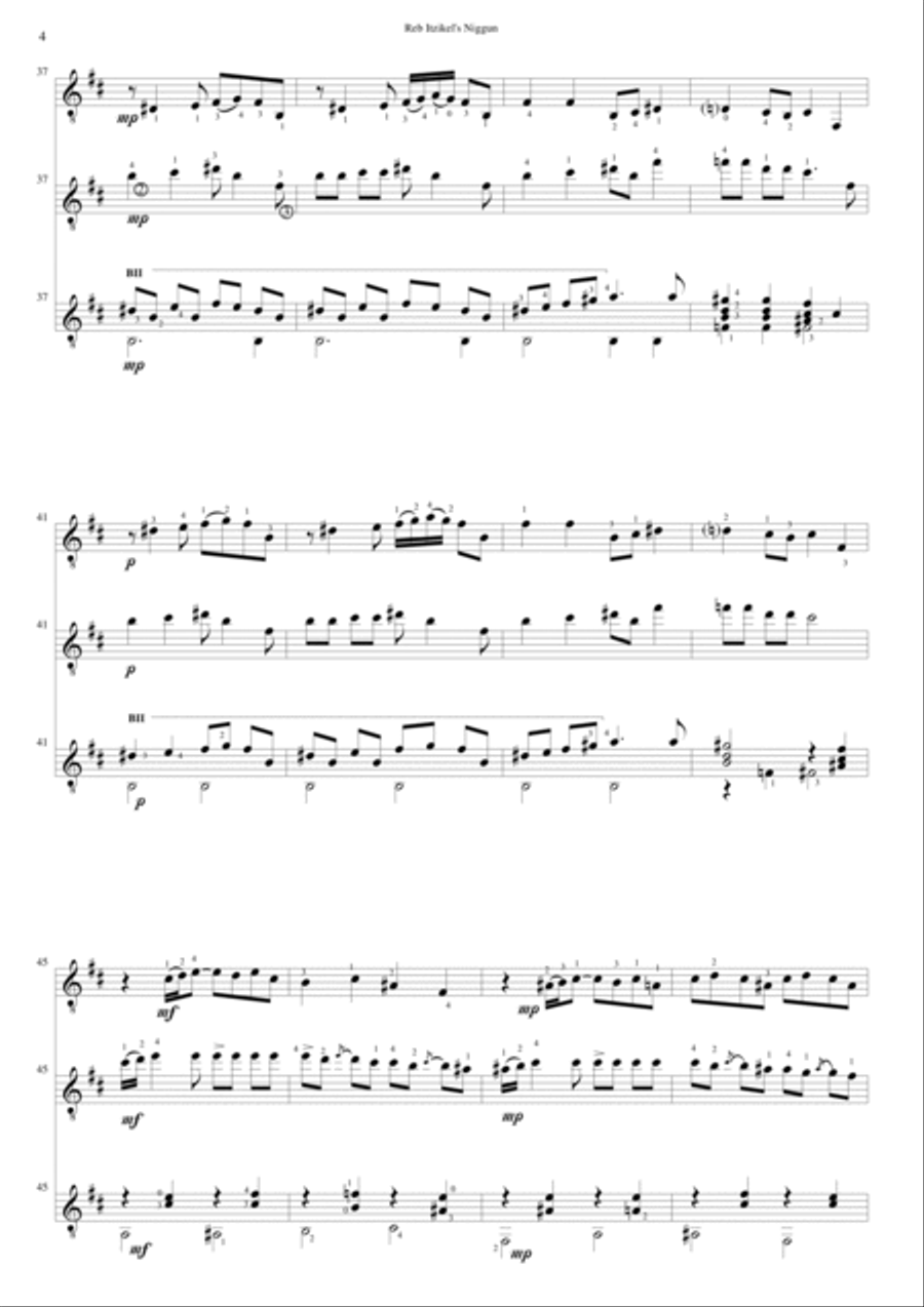 Variations on 8 Jewish melodies for guitar trio (complete set) Guitar Ensemble scores gallery preview page 5