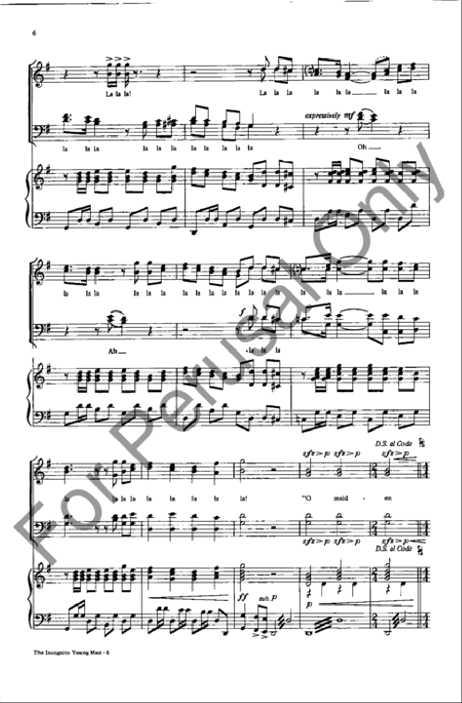 The Incognito Young Man The Incognito Young Man 4-Part scores gallery preview page 6