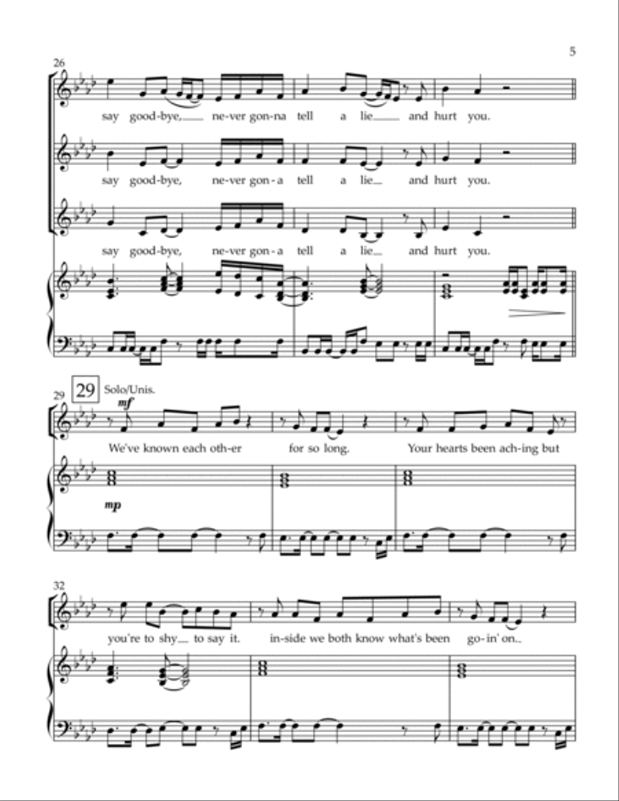 Never Gonna Give You Up SSA scores gallery preview page 5