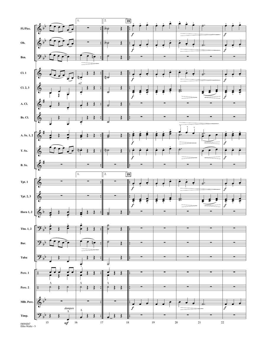 Elfin Waltz - Conductor Score (Full Score) Concert Band scores gallery preview page 5