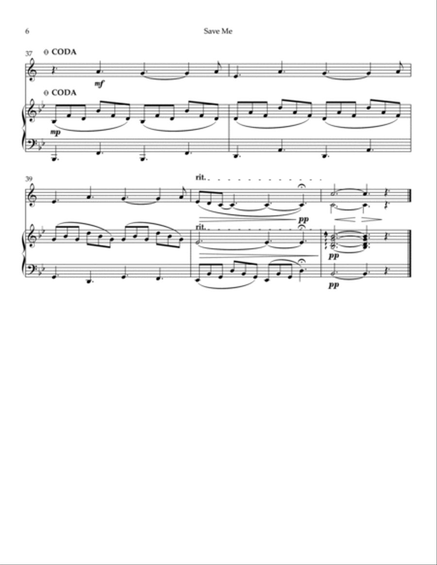 Save Me B-Flat Clarinet scores gallery preview page 6