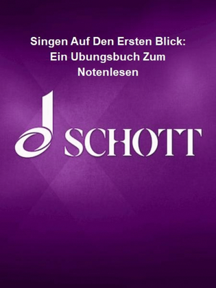 Book cover for Singen Auf Den Ersten Blick: Ein Übungsbuch Zum Notenlesen
