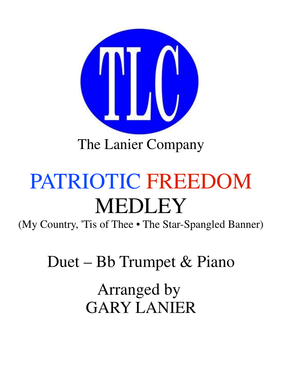 PATRIOTIC FREEDOM MEDLEY (Duet – Bb Trumpet and Piano/Score and Parts) Trumpet Duet scores gallery preview page 1
