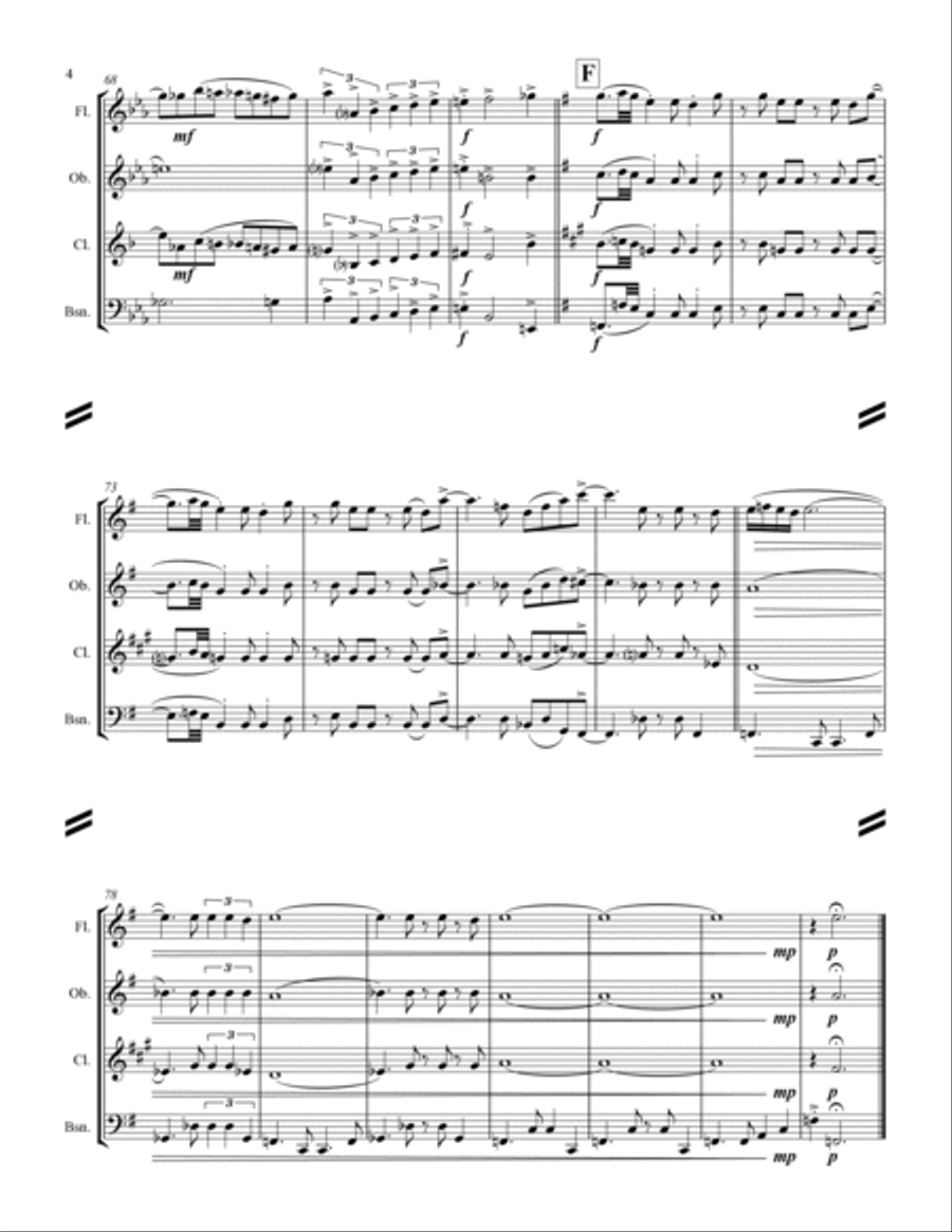 The Girl From Ipanema (Garota De Ipanema) Woodwind Quartet scores gallery preview page 5