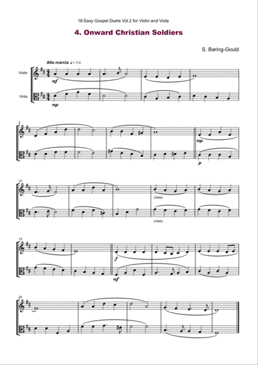 18 Easy Gospel Duets Vol.2 for Violin and Viola String Duet scores gallery preview page 6