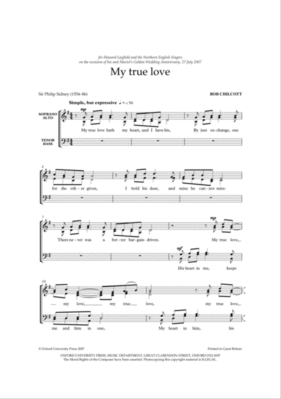 My true love 4-Part scores gallery preview page 2