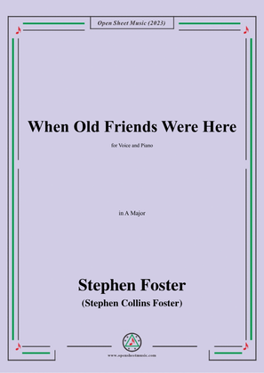 S. Foster-When Old Friends Were Here,in A Major