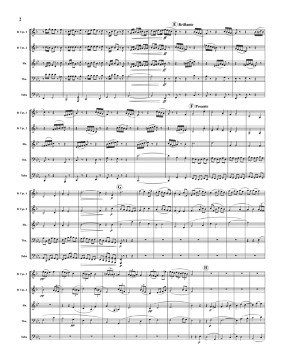 Chaconne from First Suite in Eb for Military Band Brass Quintet scores gallery preview page 3