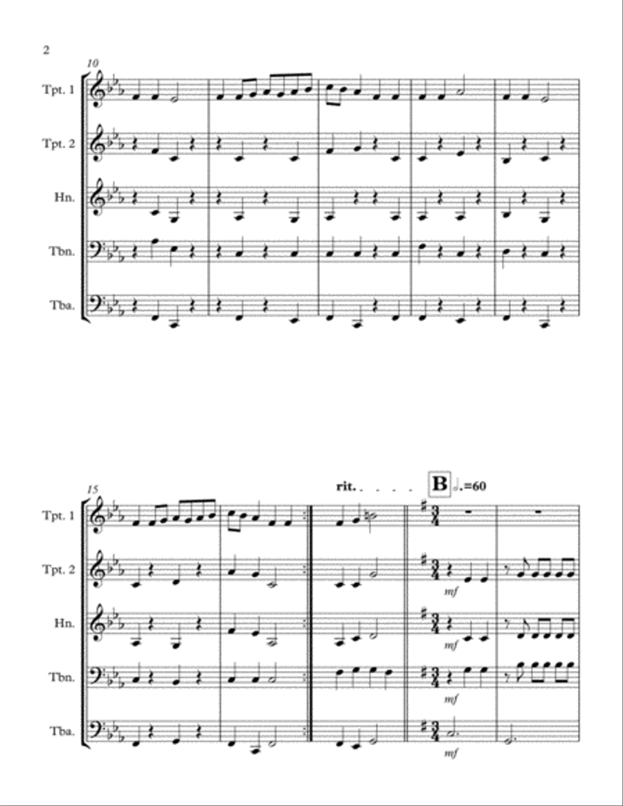 Theme and Variations: Cluck Old Hen Brass Ensemble scores gallery preview page 2