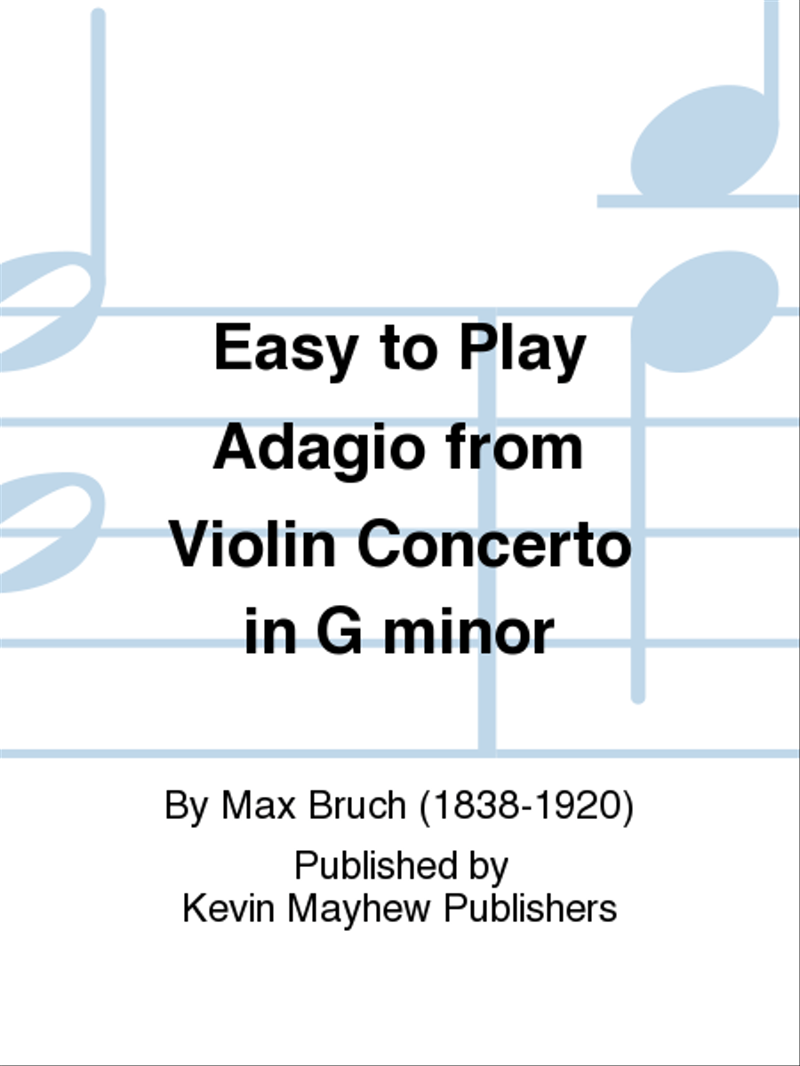 Easy to Play Adagio from Violin Concerto in G minor Violin Solo scores gallery preview page 1