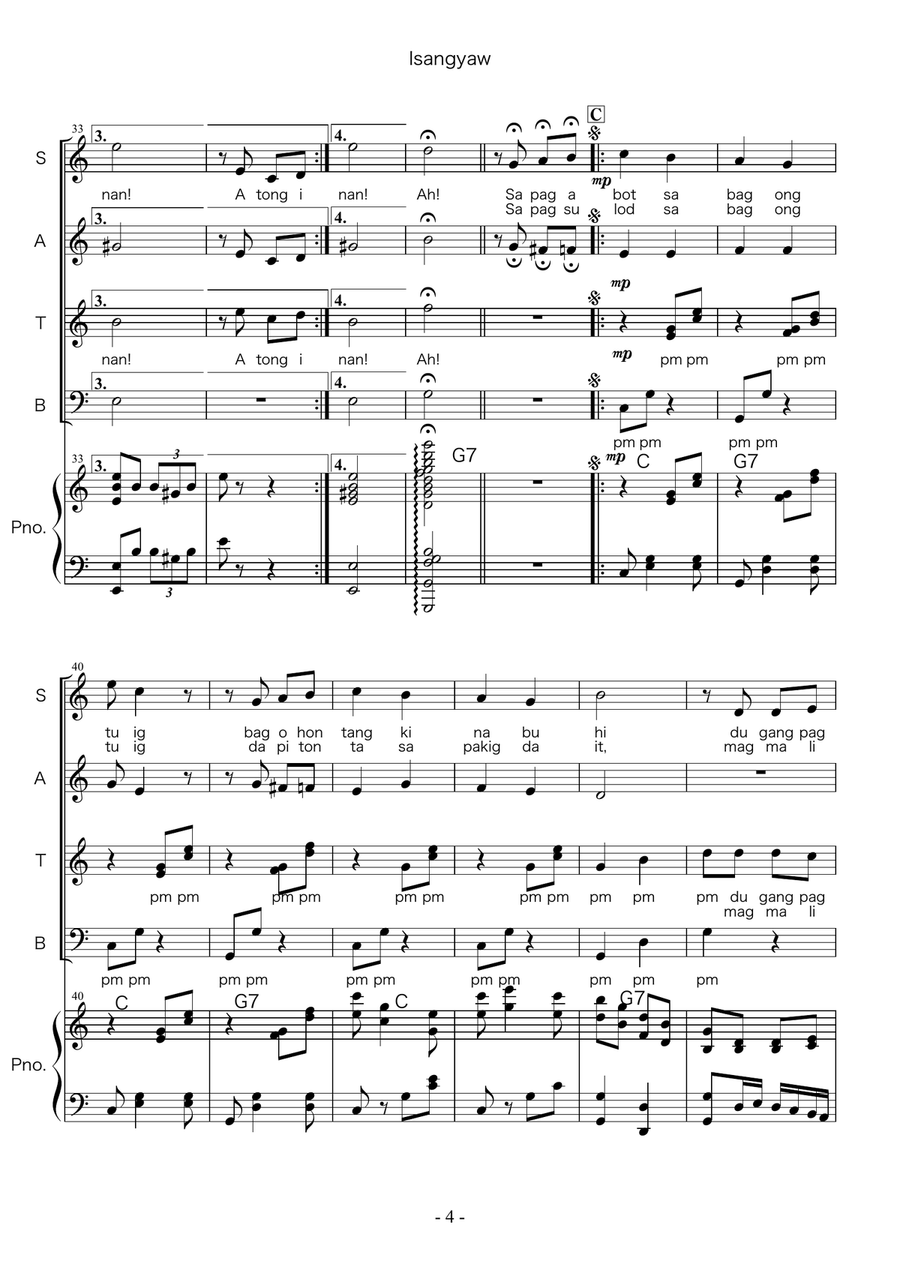 Isangyaw Ta 4-Part scores gallery preview page 4