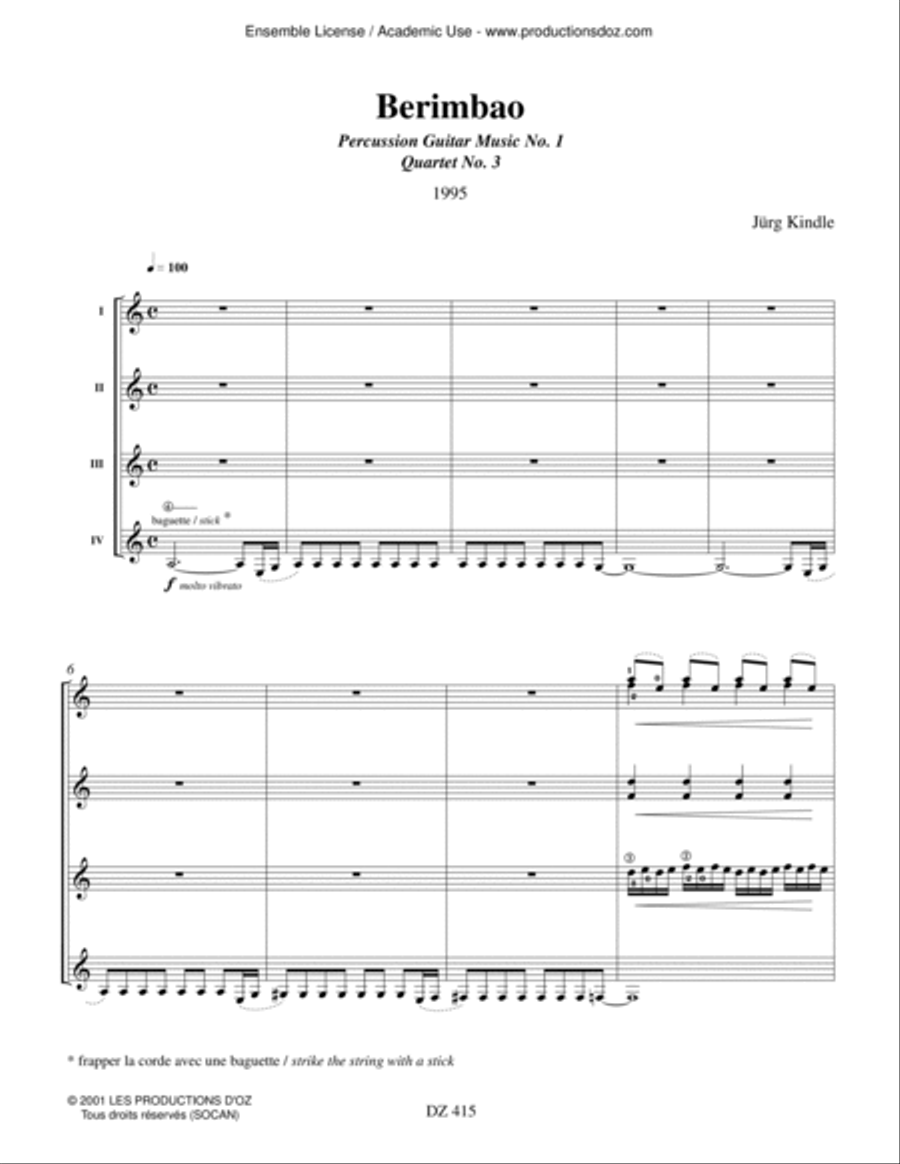 Berimbao Guitar Ensemble scores gallery preview page 3