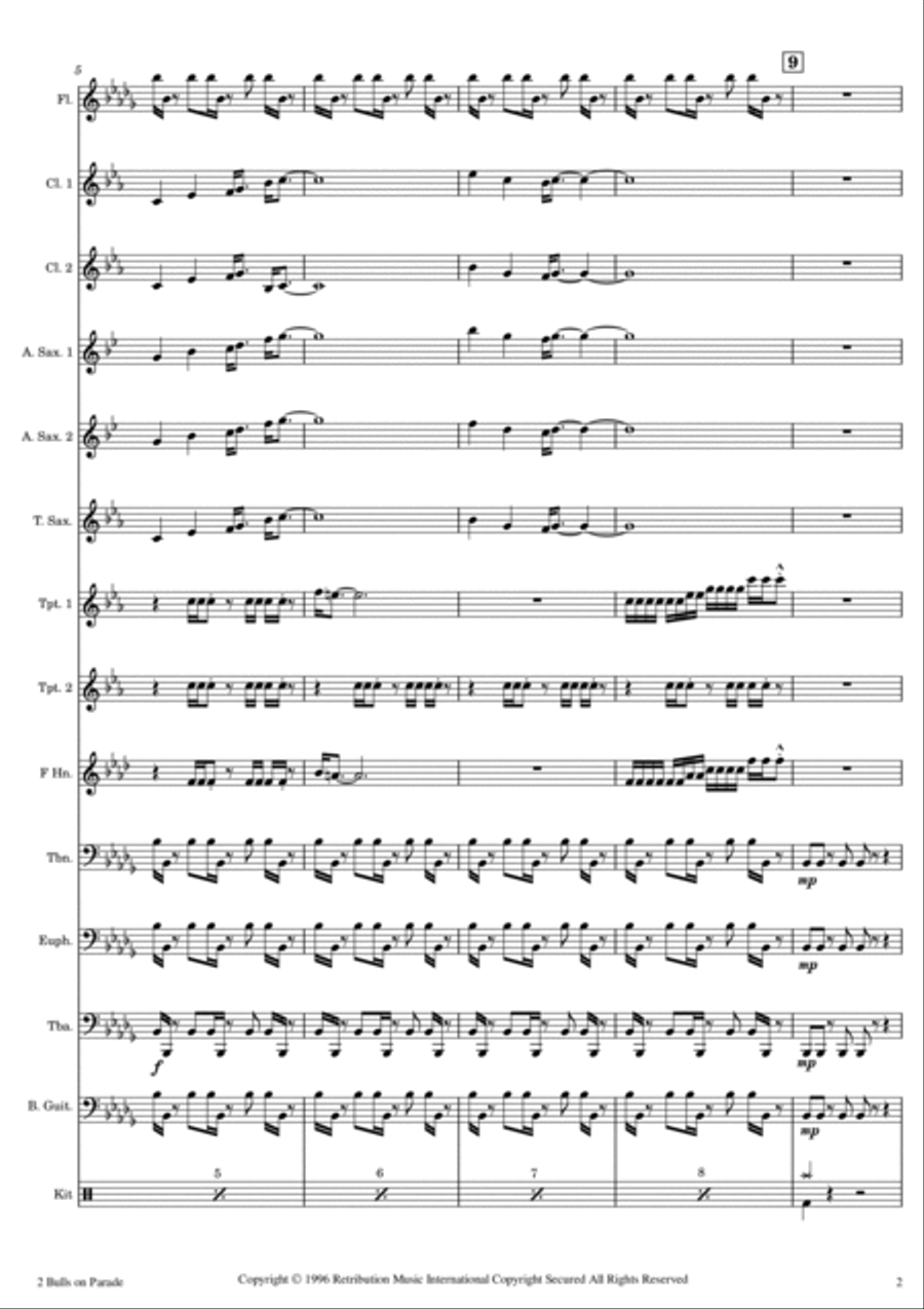 Bulls On Parade Concert Band scores gallery preview page 6