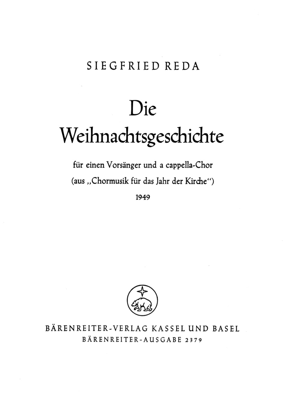 Die Weihnachtsgeschichte (1949) SSATB scores gallery preview page 1