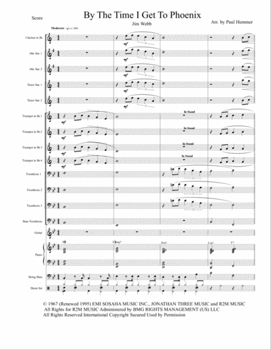 By The Time I Get To Phoenix Jazz Ensemble scores gallery preview page 1