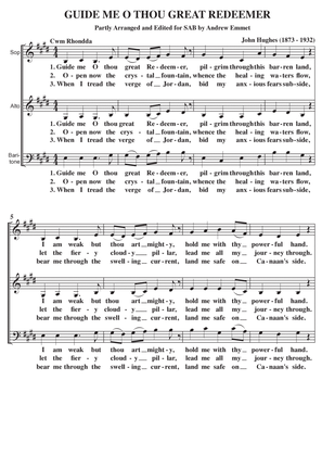 Guide Me O Thou Great Redeemer (Bread Of Heaven) A Cappella SAB