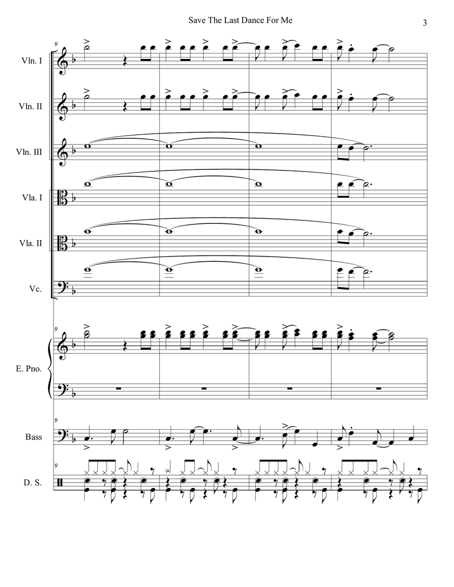 Save The Last Dance For Me String Orchestra scores gallery preview page 3
