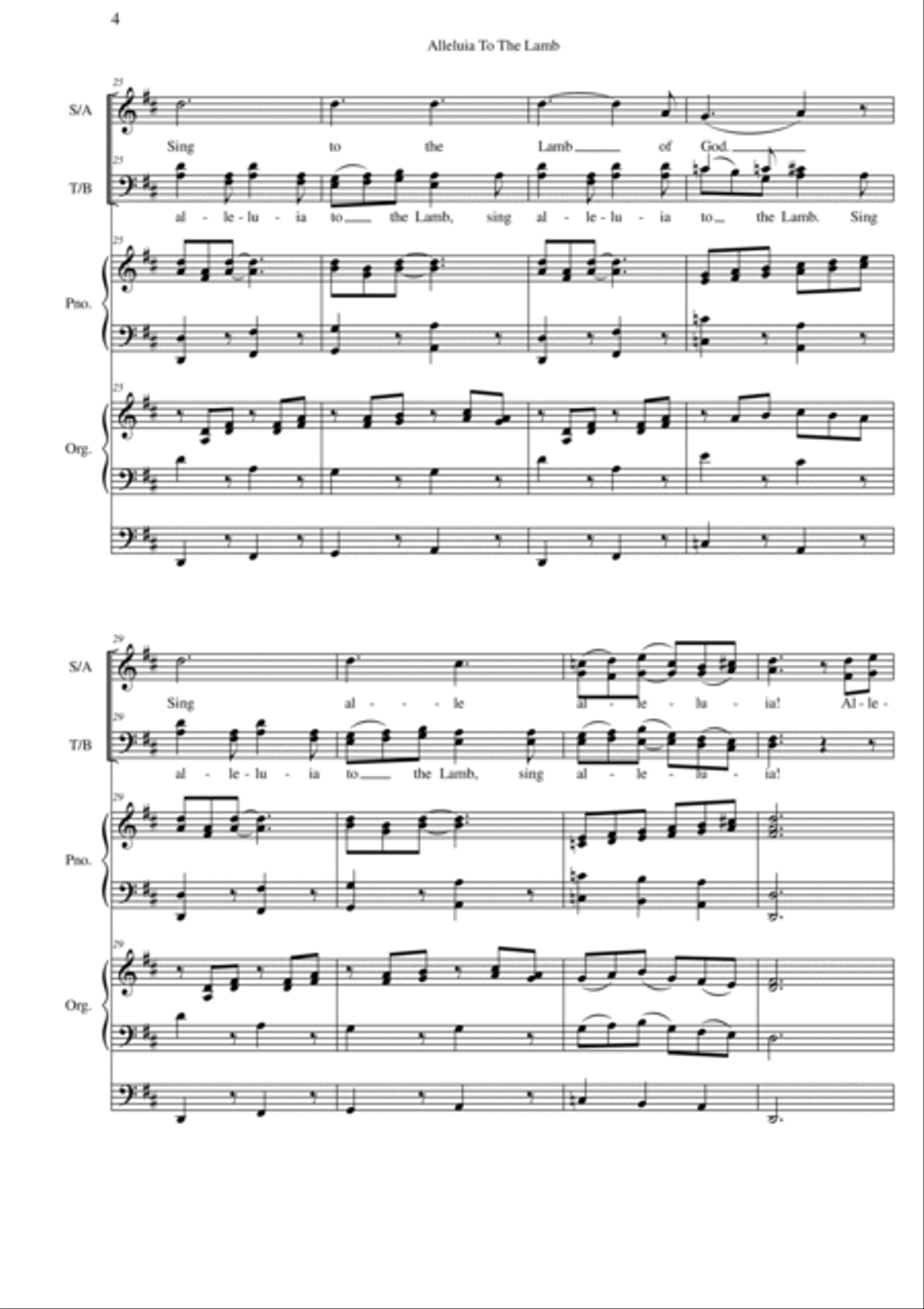 ALLELUIA! Nol. 1 - SATB Org/Piano 4-Part scores gallery preview page 4