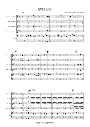 Schubert Rocks! for Saxophone Quartet