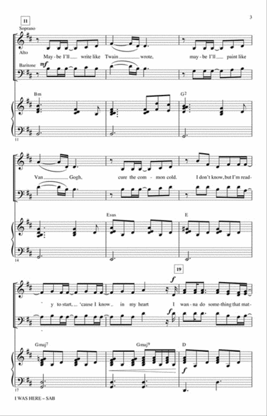 I Was Here 3-Part scores gallery preview page 3