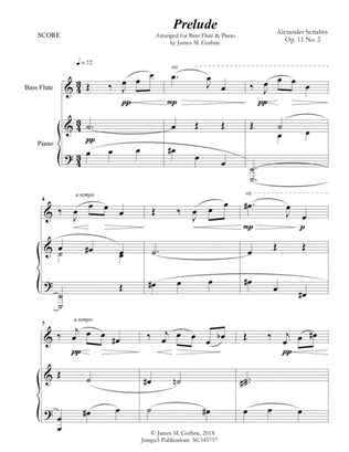 Scriabin: Prelude Op. 11 No. 2 for Bass Flute & Piano