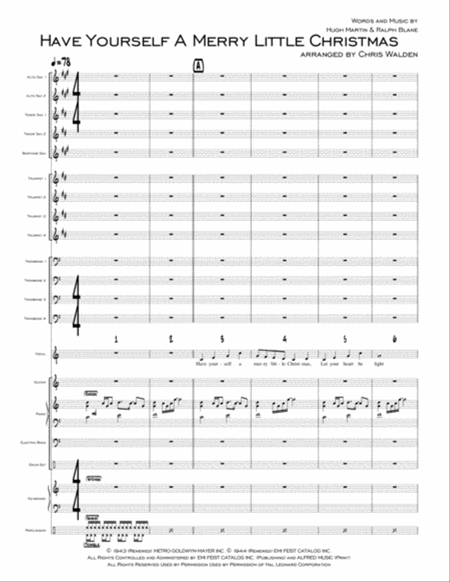 Have Yourself A Merry Little Christmas from MEET ME IN ST. LOUIS Jazz Ensemble scores gallery preview page 1