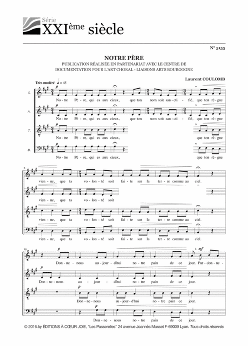 Notre Pere - Coulomb - SATB